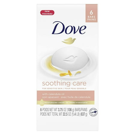 Dove Soothing Care Moisturizer Cream Bars, Fragrance Free, 3.75 oz, 6 Ct