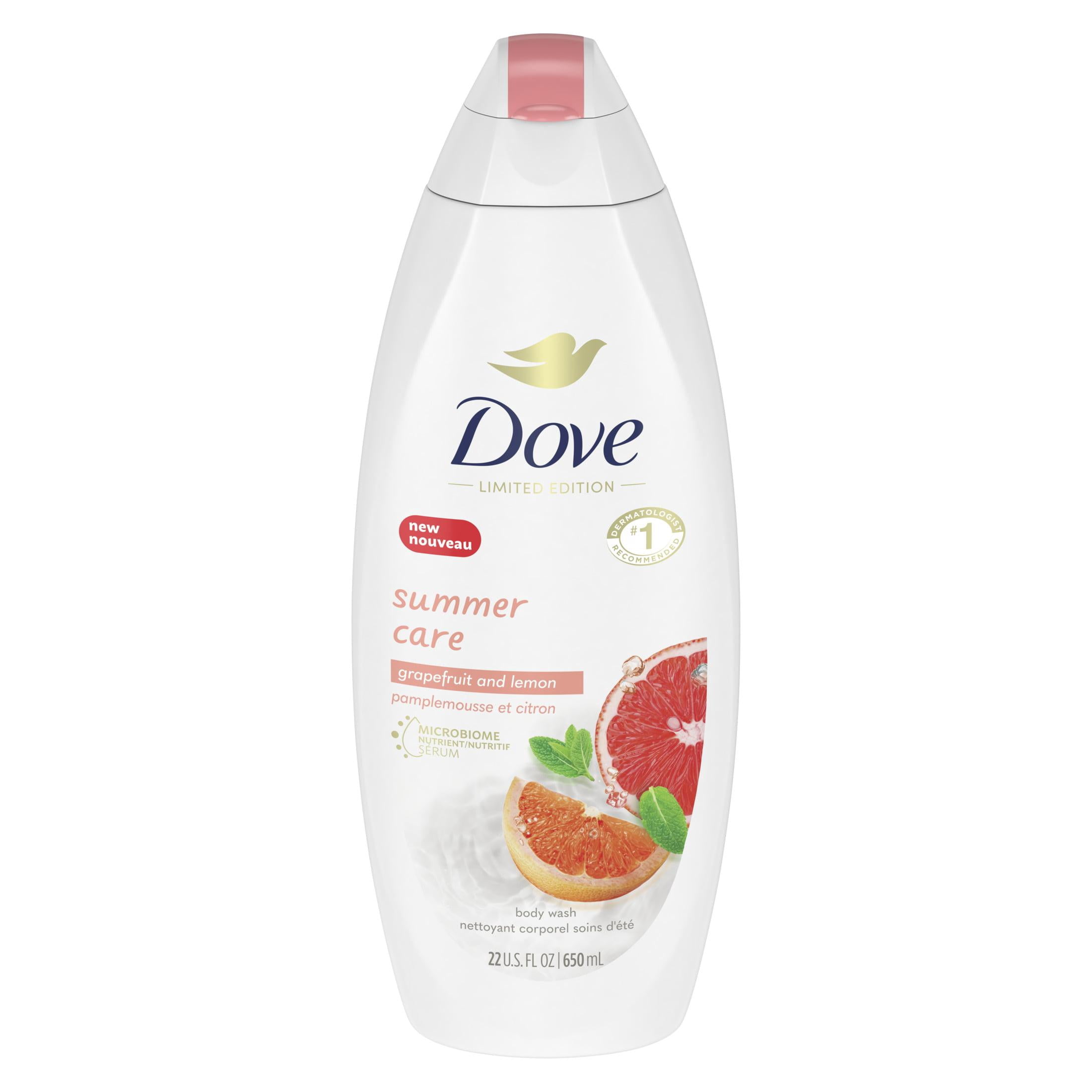 Dove Summer Care Moisturizing Womens Body Wash All Skin Type, Grapefruit &amp; Lemon Balm, 22 fl oz
