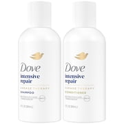 Dove Travel Shampoo & Conditioner Set, Intensive Repair, 3 Oz Ea | Damage Therapy Shampoo and Conditioner, Travel Size, with Bio-Protein Care & Amino Serum for Revitalizing Dry, Damaged Hair