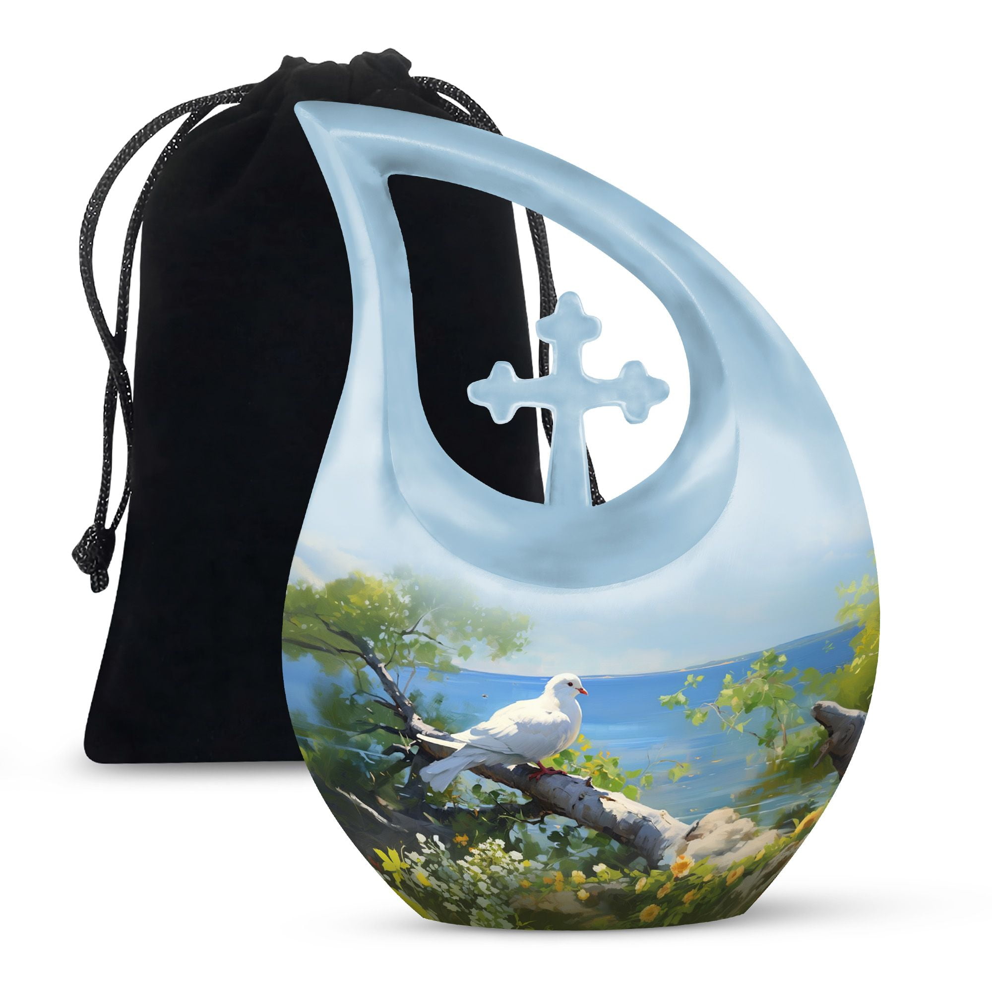 Dove in Tree Funeral Urns for Human Ashes Adult Cremation Urns for