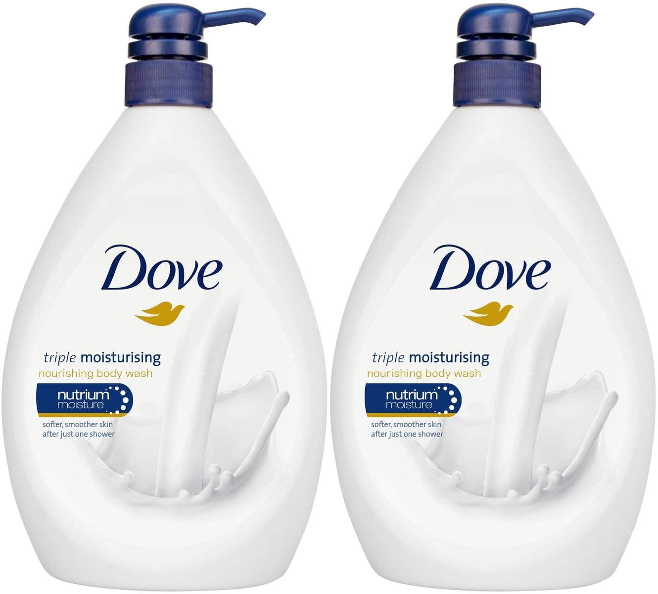 Dove Triple Moisturizing Body Wash, 33.8 Ounce / 1 Liter (Pack of