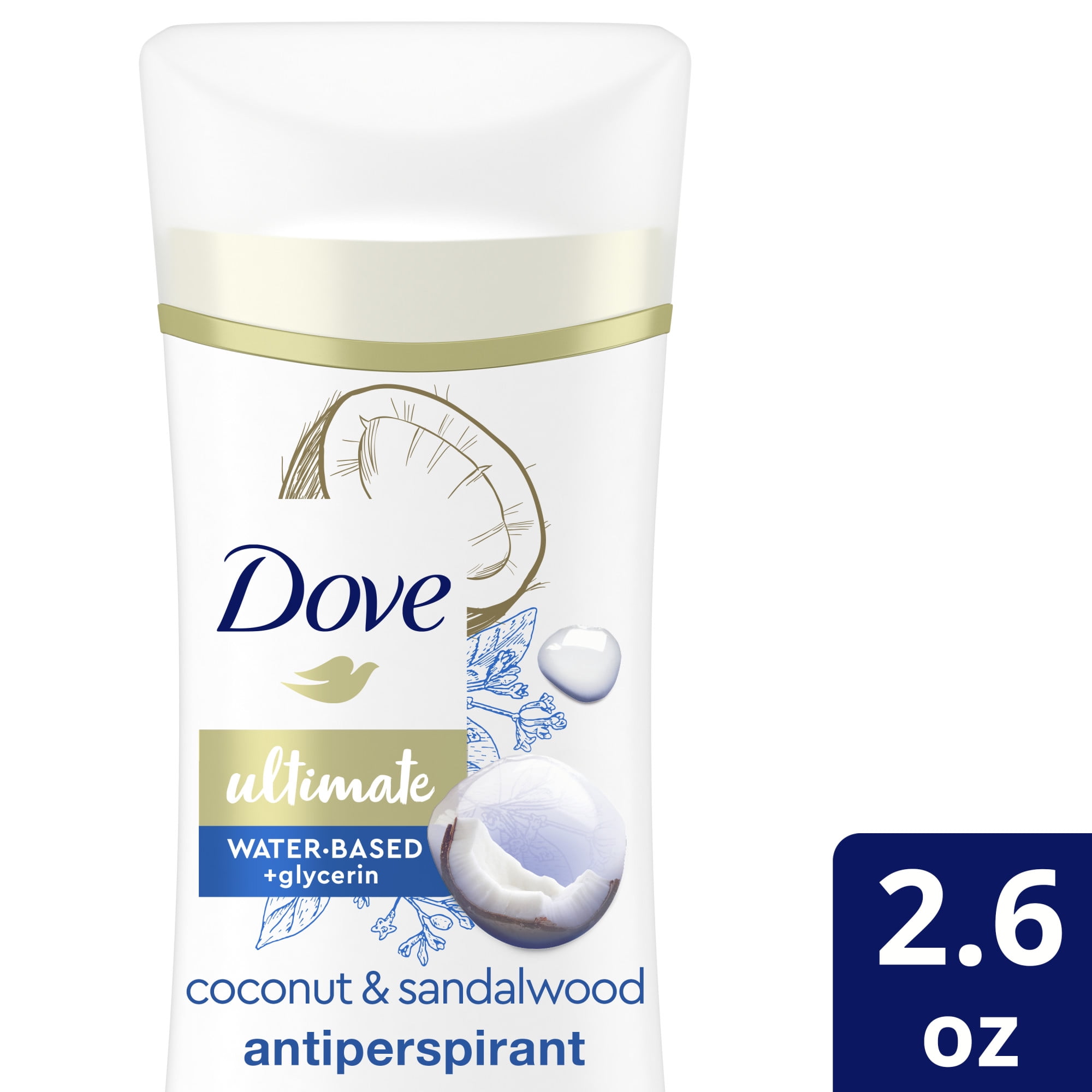 Dove Ultimate Long Lasting Women's Antiperspirant Deodorant Stick, Coconut and Sandalwood, 2.6 oz