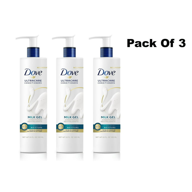 Dove UltraCare Conditioners Milk-Gel For Fine, Dry, Damaged Hair Balanced  Moisture 10 oz (Pack Of 3)