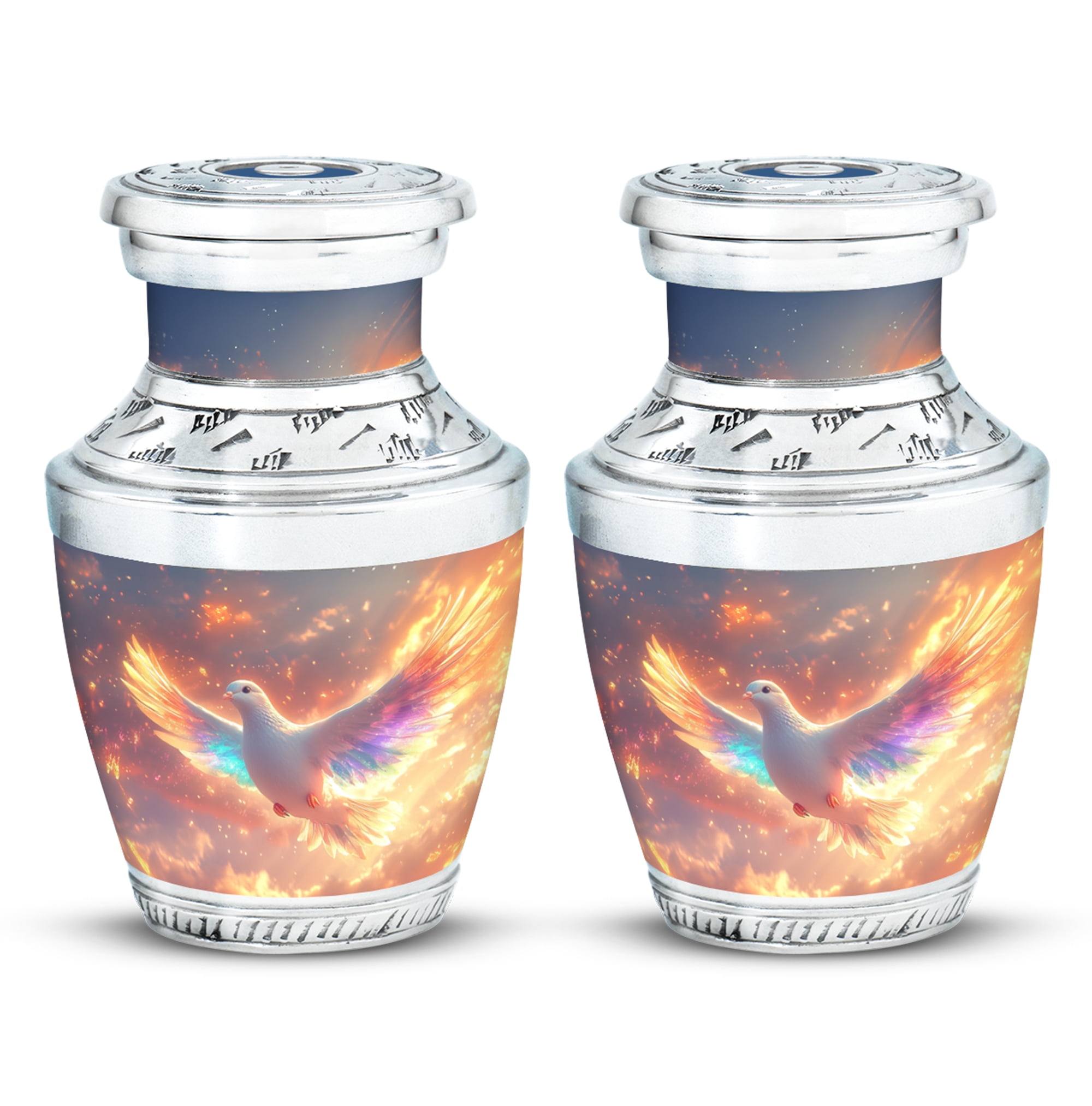 Dove Urn, Keepsake Urns for Ashes Small, Burial Urns for Human Ashes, Cremation Urn for Human Ashes, Urn for Ashes Adult Male, Urn for Ashes for Women (Size - 3inch, 2 Pcs)