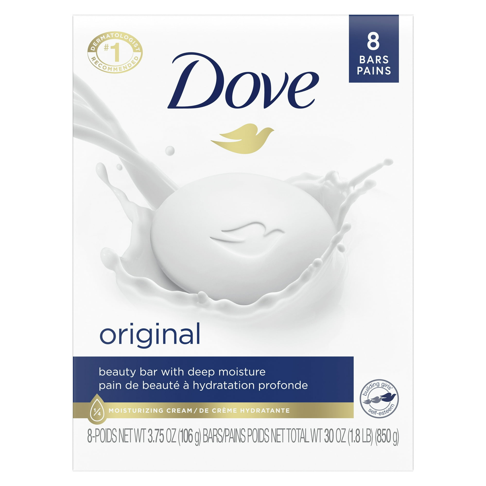Dove White Beauty Bar 4 Oz, 8 Ct