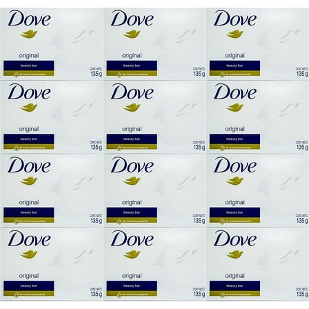 Dove White Cream Bar 4.75 oz / 135 Gr (Pack of 12) Dry Skin Bath Soaps