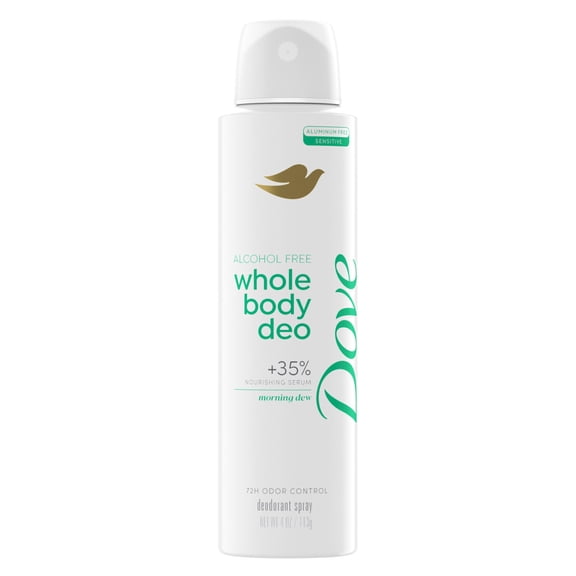 Dove Whole Body Deo Alcohol Free Deodorant Spray For Women Morning Dew 4 oz