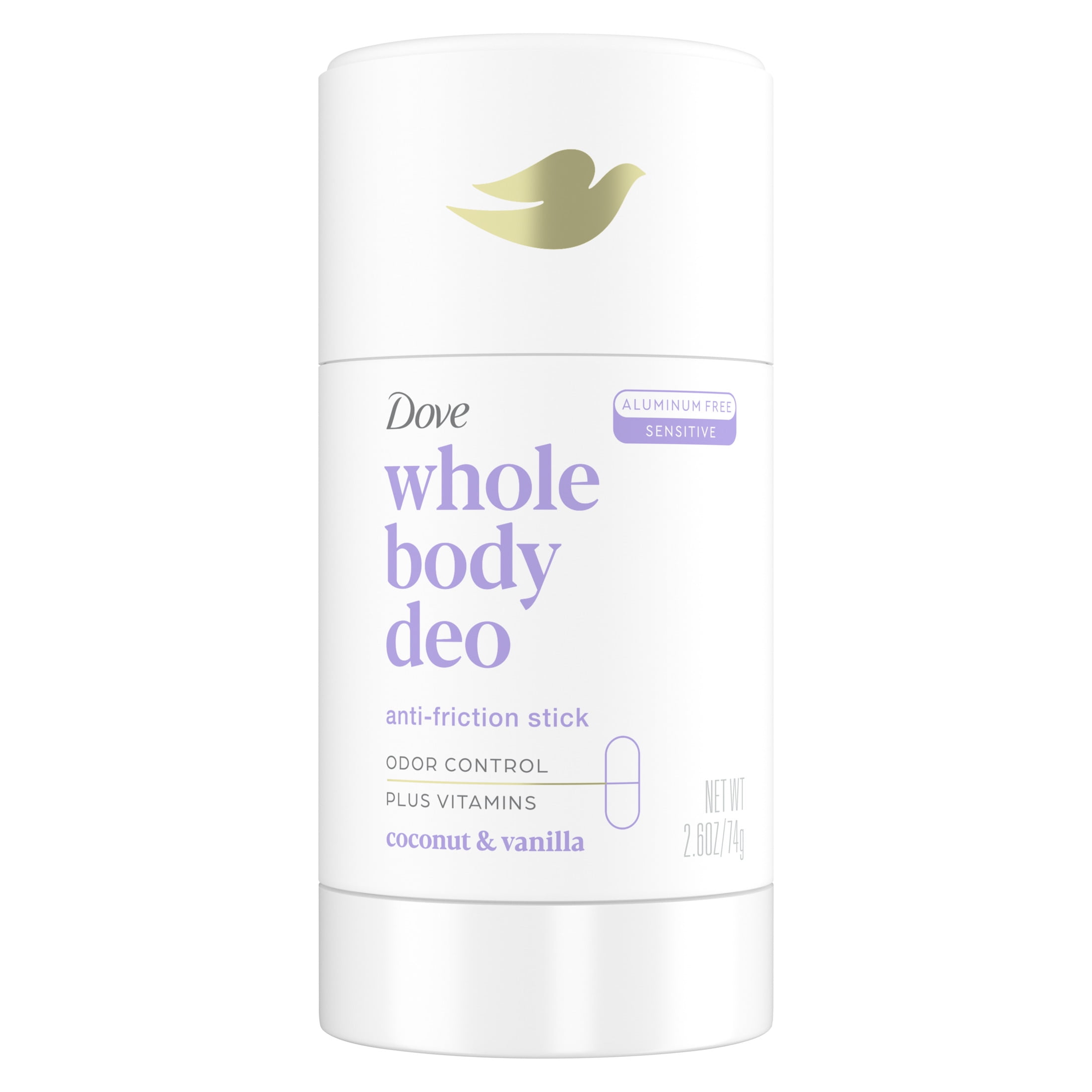 Dove Whole Body Women's Deodorant Cream Coconut & Vanilla Aluminum Free ...