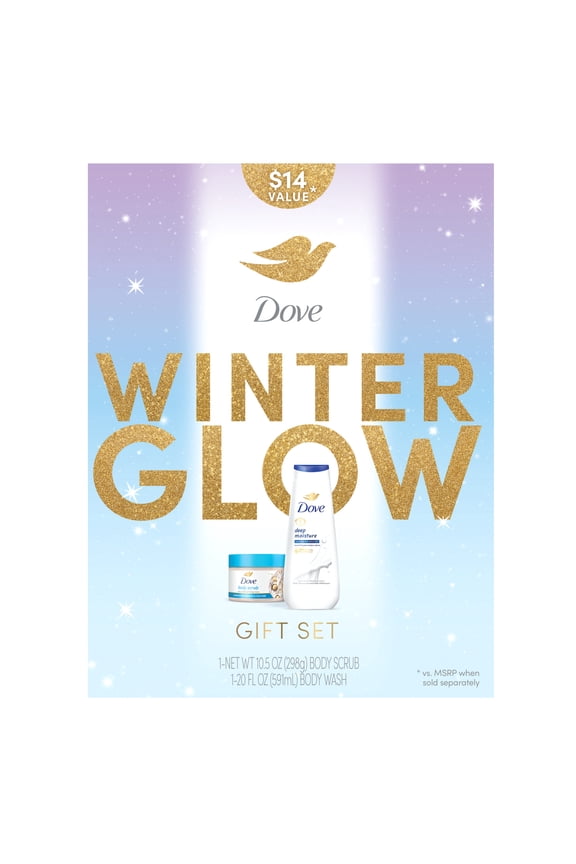 Winter Glow Holiday Gift Set Deep Moisture Body Wash & Macadamia Rice Milk Body Scrub, 2 Count