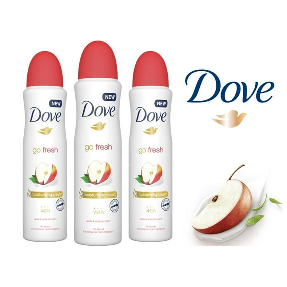 Dove Women Apple White Tea Alcohol Free Antiperspirant Spray 150ml (5.07),Pack of 3