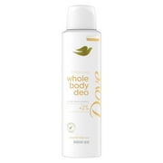 Dove Womens Whole Body Deodorant Cooling Spray Peach & White Tea Aluminum Free, 4 oz