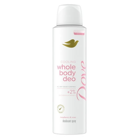 Dove Women's Whole Body Deodorant Cooling Spray Raspberry & Rose Aluminum Free, 4 oz