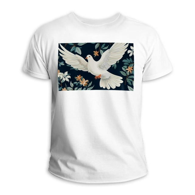 Dove of Peace Comfortable Casual Tee with Breathable Fabric Essential