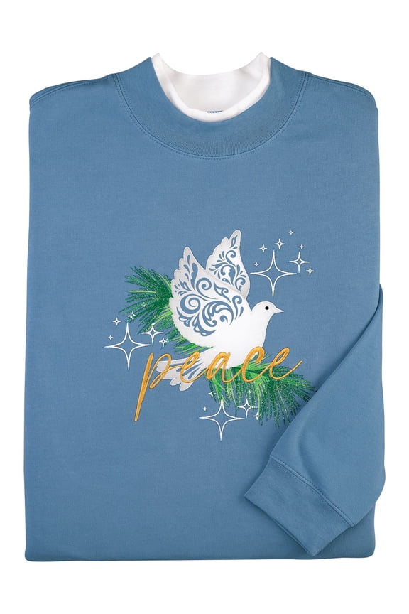 Dove of Peace Sweatshirt, 60% Cotton/40% Polyester, Machine Wash - Large, by Sawyer Creek