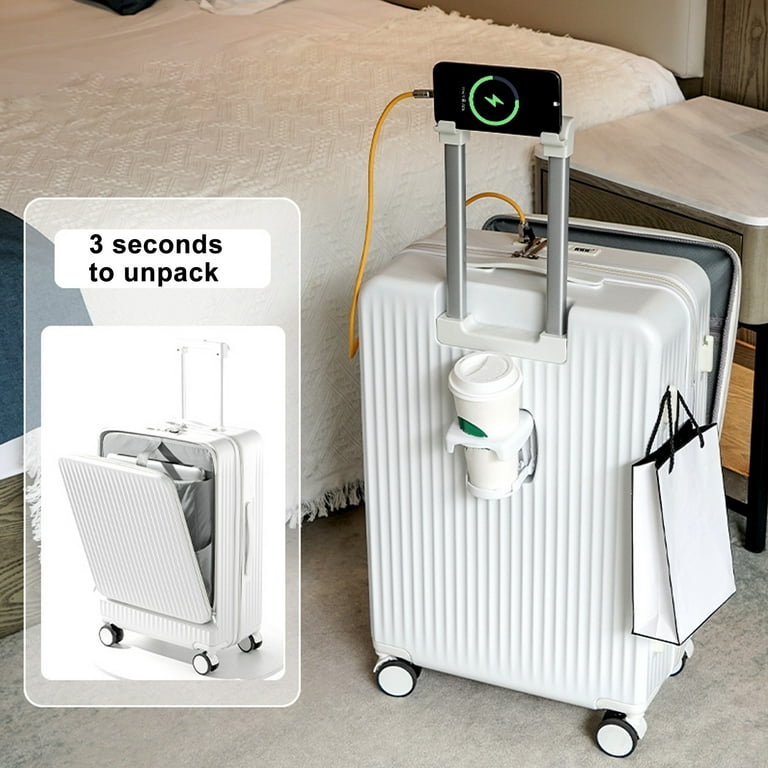 Carry on luggage with built in phone charger top