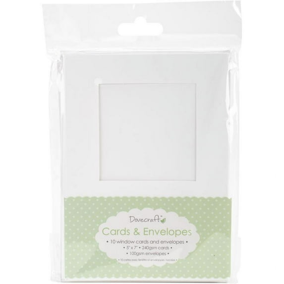 Dovecraft Cards W/envelopes 5"x7" 10/pkg-square Window