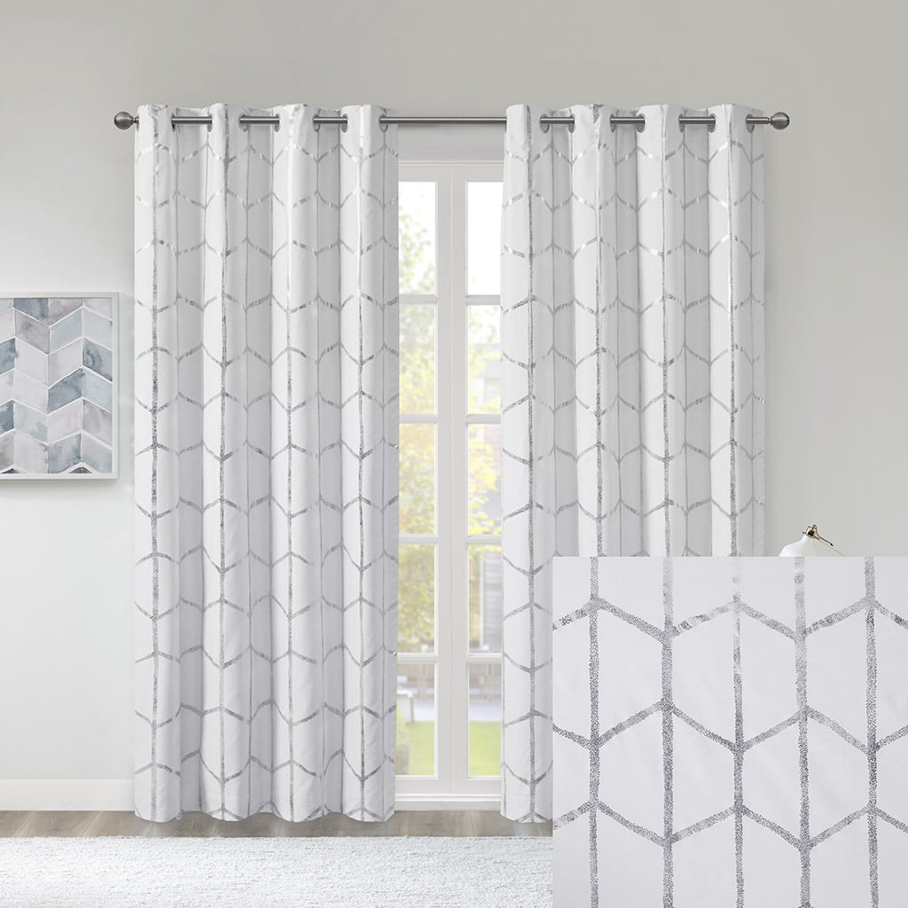 MAYEERTY 1 Pc Total Blackout Curtain Panel - Metallic Print, Grommet Top
