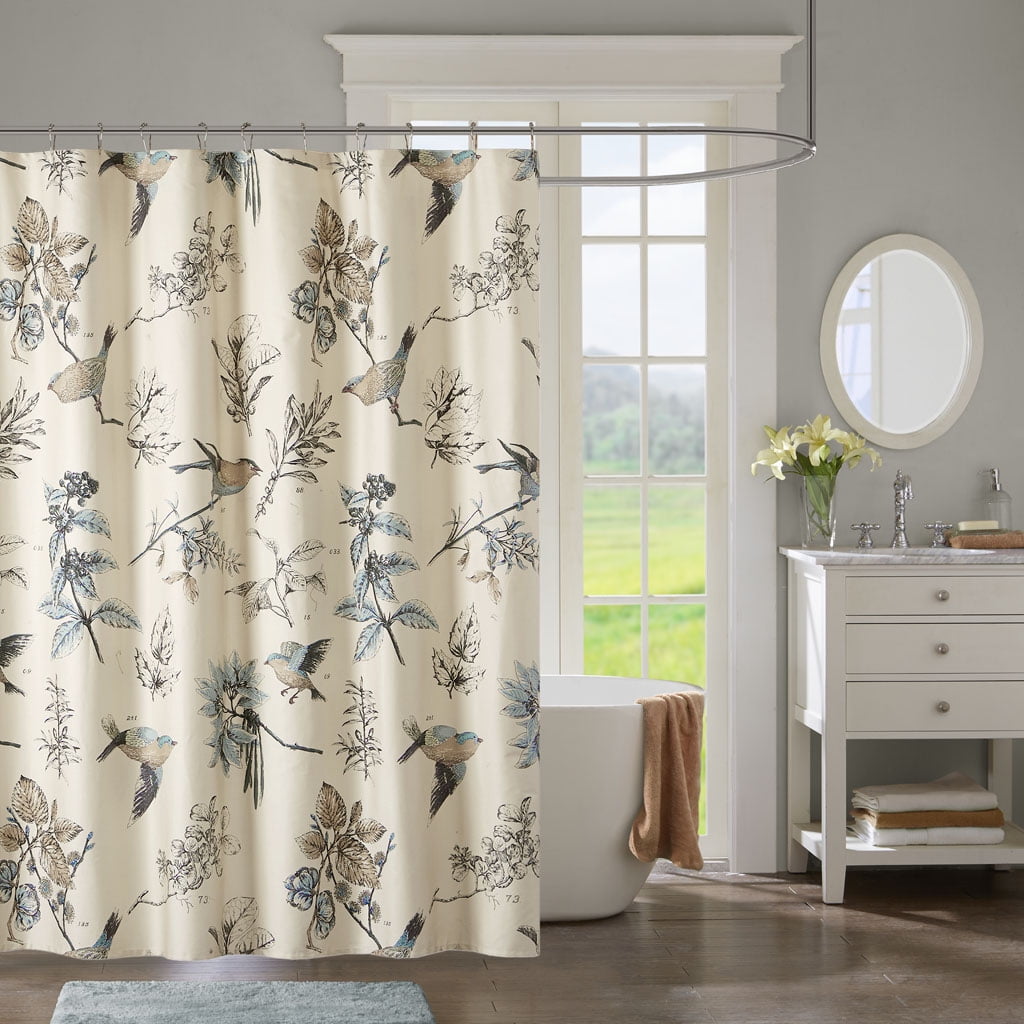 MAYEERTY 100% Cotton Shower Curtain, 72" x 72", Machine-Washable
