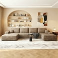 thumbnail image 1 of MAYEERTY 135" Camel Modern Modular Cloud Sectional No Assembly Comfort Large Camel Sofa, 1 of 8