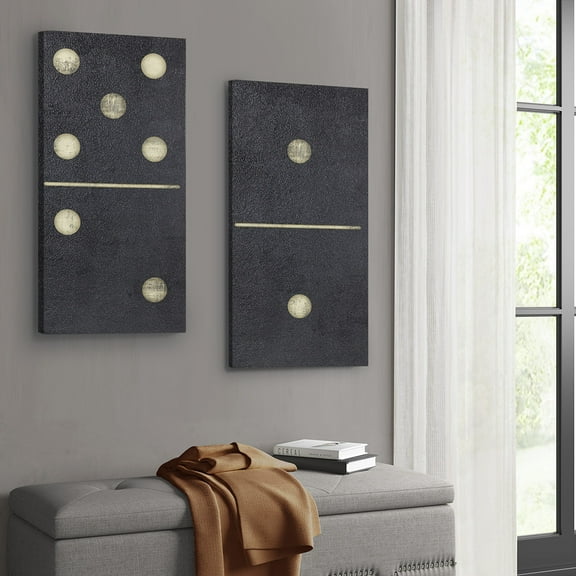 MAYEERTY 2-Piece Canvas Wall Art Set - Polka Dot Texture Painting