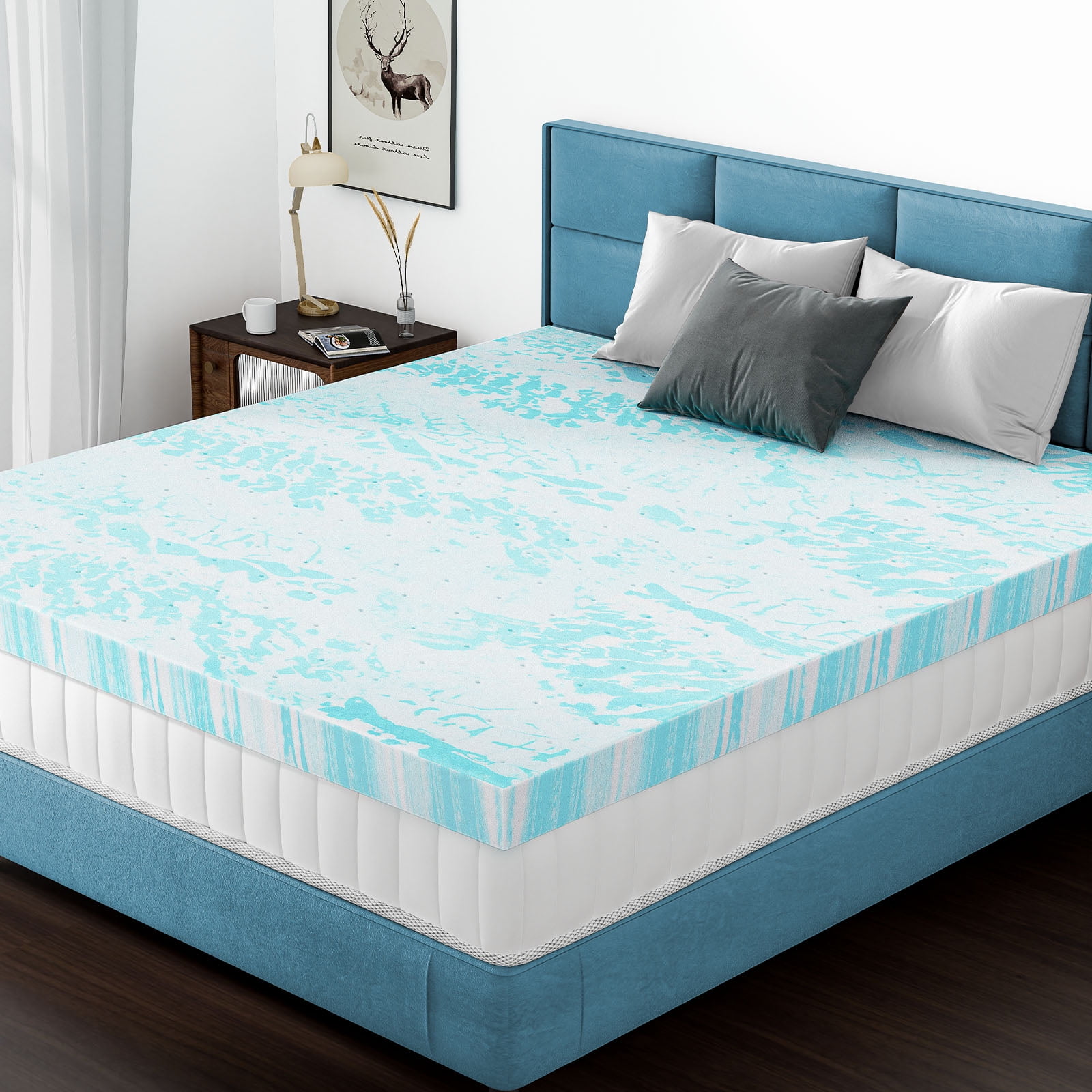 MAYEERTY 2" Memory Foam Mattress Non-Slip Bottom Durable Camping Mattress Guest Bed