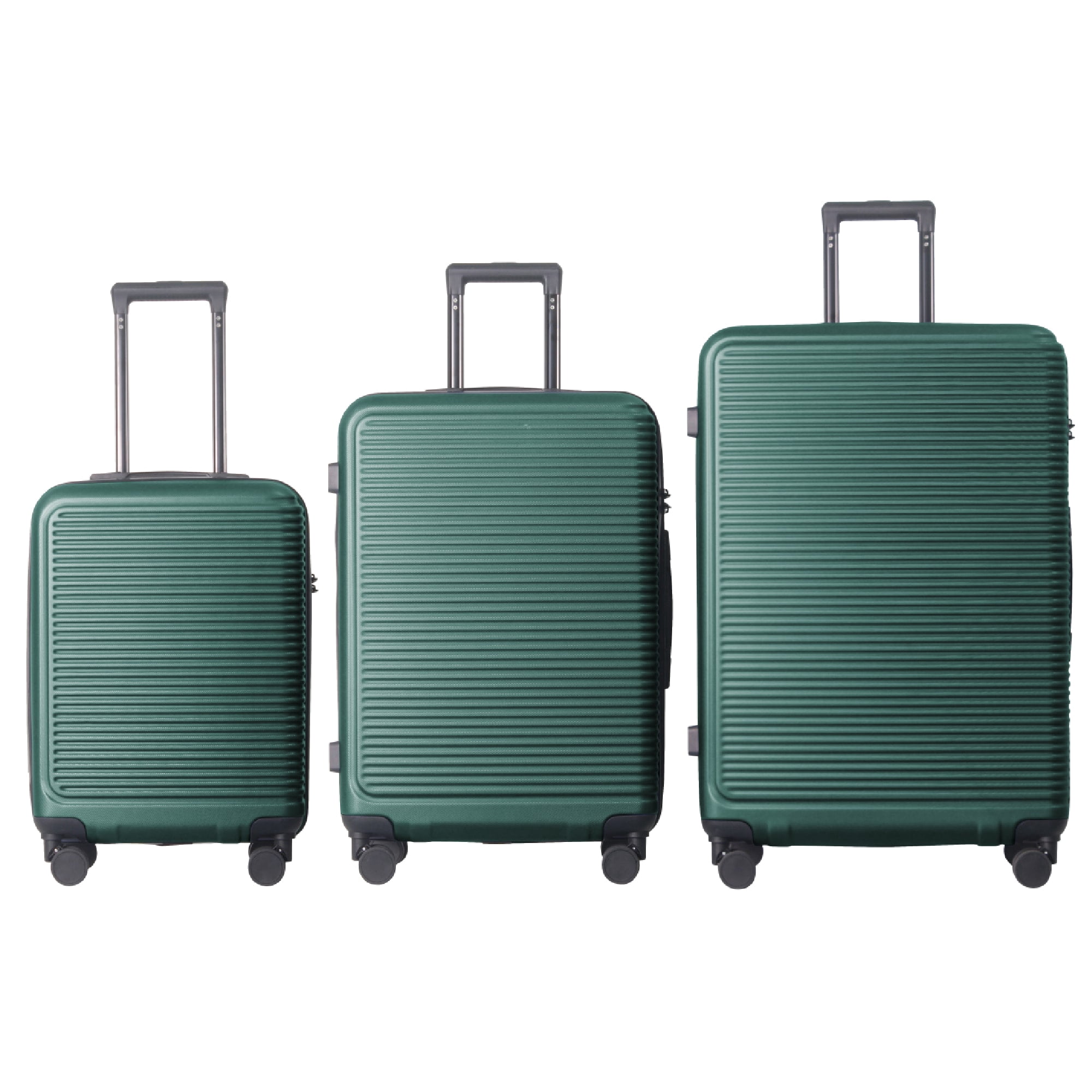 MAYEERTY 3-Piece ABS Luggage Set, Spinner Wheels, TSA Lock, Lightweight Suitcase, Dark Green
