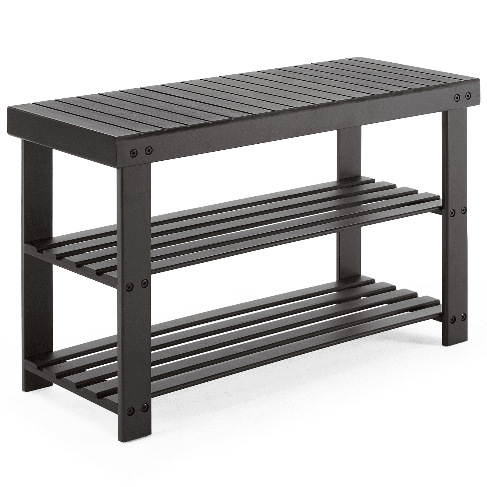 MAYEERTY 3-Tier Bamboo Shoe Rack Bench, 286Lbs Capacity, Compact Storage for Entryway, Bedroom
