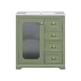 thumbnail image 1 of MAYEERTY 30" Bathroom Vanity - Ceramic Sink, Black Cabinet (2 Doors + Shelf), Soft-Close Doors, 1 of 8