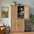 thumbnail image 1 of MAYEERTY 31"x31"x16" Storage Cabinet Wood Accent Cabinet for Living Room, Natural Wood, 1 of 8