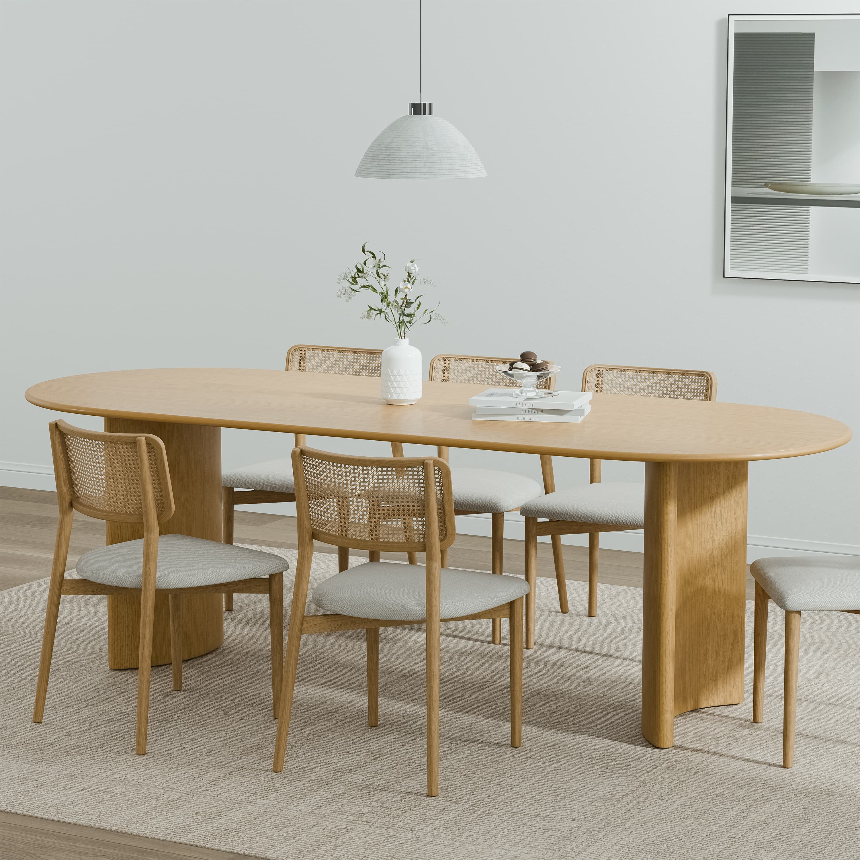 MAYEERTY 31x13 Modern Oval Extendable Dining Table with metal leg,Brown