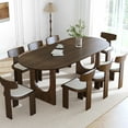 thumbnail image 1 of MAYEERTY 31x16 Modern Oval Extendable Dining Table with metal leg,Brown, 1 of 9