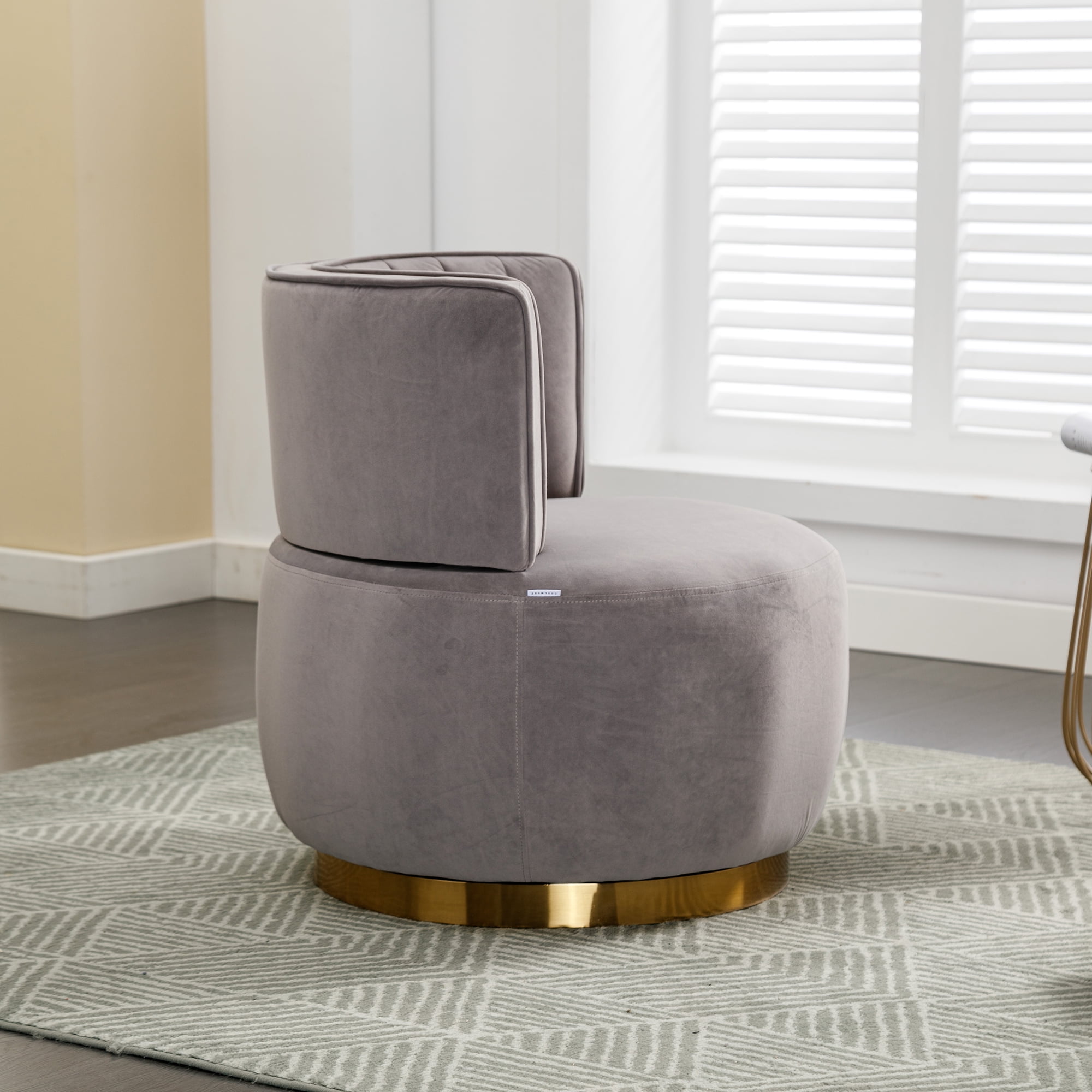 MAYEERTY 360 Degree Swivel Cuddle Barrel Accent Sofa Chairs, Round ...