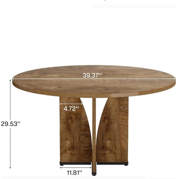 Dovelina 39" Round Dining Table for 4, Multi-Purpose Kitchen & Conference Table, Scratch & Water Resistant Table for Dining Room, Small Space