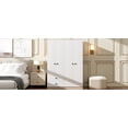 thumbnail image 1 of MAYEERTY 4-Door Wardrobe Closet - Drawers, Shelf & Hanging Rod, White, 1 of 18