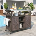 thumbnail image 1 of MAYEERTY 42.75" Modern WOOD METAL Portable BARCART Large Capacity Storage, 1 of 1