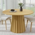 thumbnail image 1 of MAYEERTY 46" Wooden Pedestal Round Dining Table for Dining Room Kitchen, Natural Wood, 1 of 9