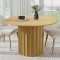 thumbnail image 1 of MAYEERTY 46" Wooden Round Modern Dining Table for Dining Room Kitchen, Natural Wood, 1 of 9