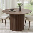 thumbnail image 1 of MAYEERTY 46" Wooden Round Rustic Dining Table for Dining Room Kitchen, Walnut, 1 of 9