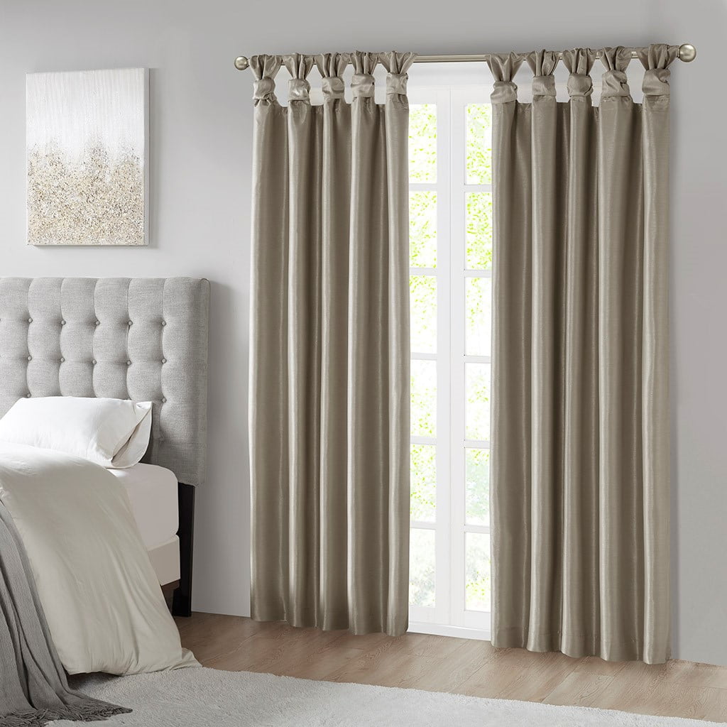 MAYEERTY 50x84" Blackout Twist Tab Window Curtain Panel, Pewter