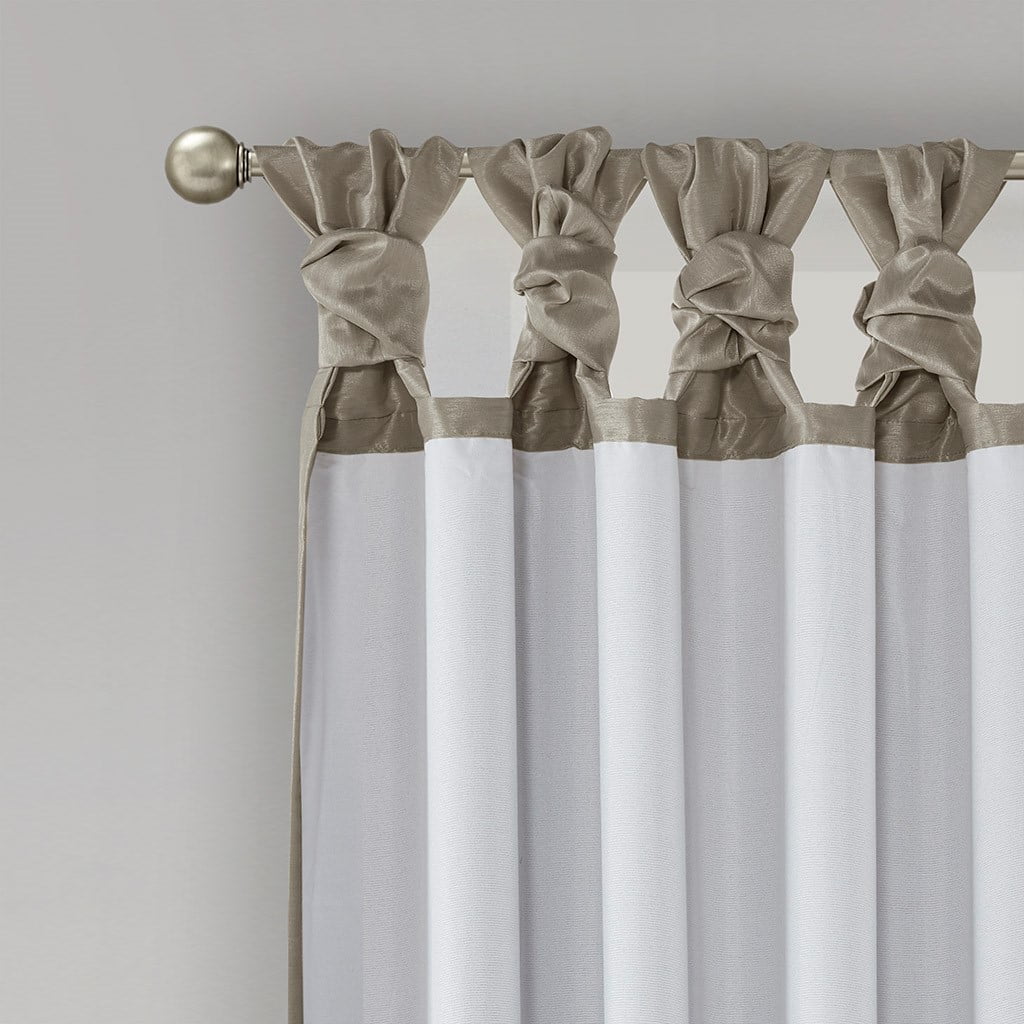 MAYEERTY 50x95" Blackout Twist Tab Window Curtain Panel Pewter