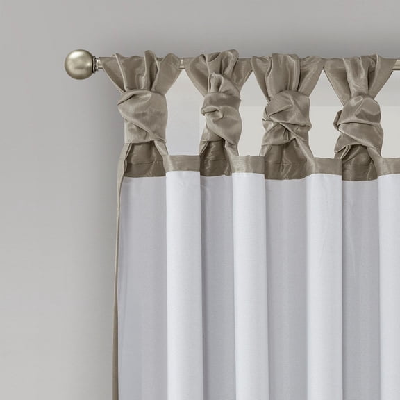 MAYEERTY 50x95" Blackout Twist Tab Window Curtain Panel Pewter