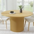 thumbnail image 1 of MAYEERTY 52" Mid-Century Wooden Round Dining Table, for Dining Room Kitchen, Natural Wood, 1 of 9