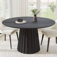 thumbnail image 1 of MAYEERTY 52" Wooden Round Rustic Dining Table for Dining Room Kitchen, Black, 1 of 9