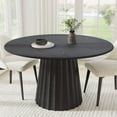 thumbnail image 1 of MAYEERTY 52" Wooden Round Rustic Dining Table for Dining Room Kitchen, Black, 1 of 9
