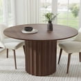 thumbnail image 1 of Dovelina 52" Wooden Round Table for 4，Modern Dining Kitchen for Dining Room Kitchen,Walnut, 1 of 9