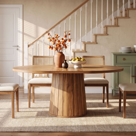 Dovelina 55" Oval Dining Table for 6, Modern Wood Multi-Purpose Dinner Table for Home Office, Small Apartment, Kitchen