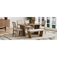 thumbnail image 1 of MAYEERTY 6-Piece Retro Dining Table Set for 6, 60" Wood Kitchen Table and Chairs Set of 4 with Bench Designed Trestle Base for kitchen & Dining Room (Natural Wood Wash), 1 of 34