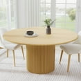 thumbnail image 1 of MAYEERTY 60" Round Dining Tables, Mid-Century Dining Table for Dining Room Kitchen, Natural Wood, 1 of 9