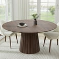 thumbnail image 1 of MAYEERTY 60" Round Dining Tables, Mid-Century Dining Table for Dining Room Kitchen, Walnut, 1 of 9