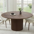 thumbnail image 1 of MAYEERTY 60" Round Dining Tables Mid-Century Kitchen Table for Dining Room, Walnut, 1 of 9